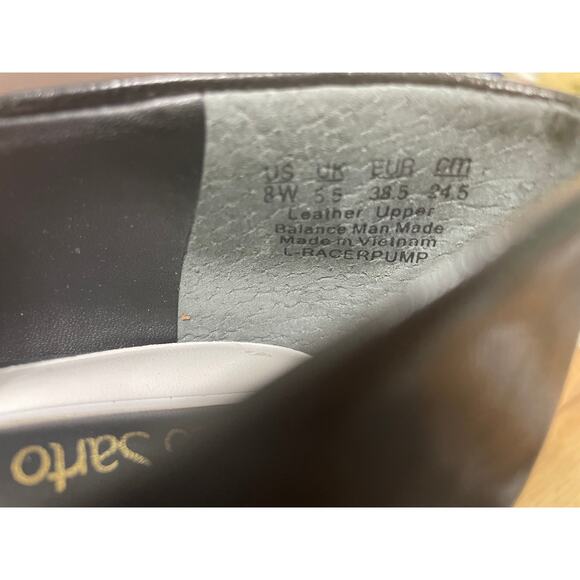 Franco Sarto Racer Pump Black Leather Size 8 Wide NIB Timeless Dressy Shoes - Picture 12 of 14